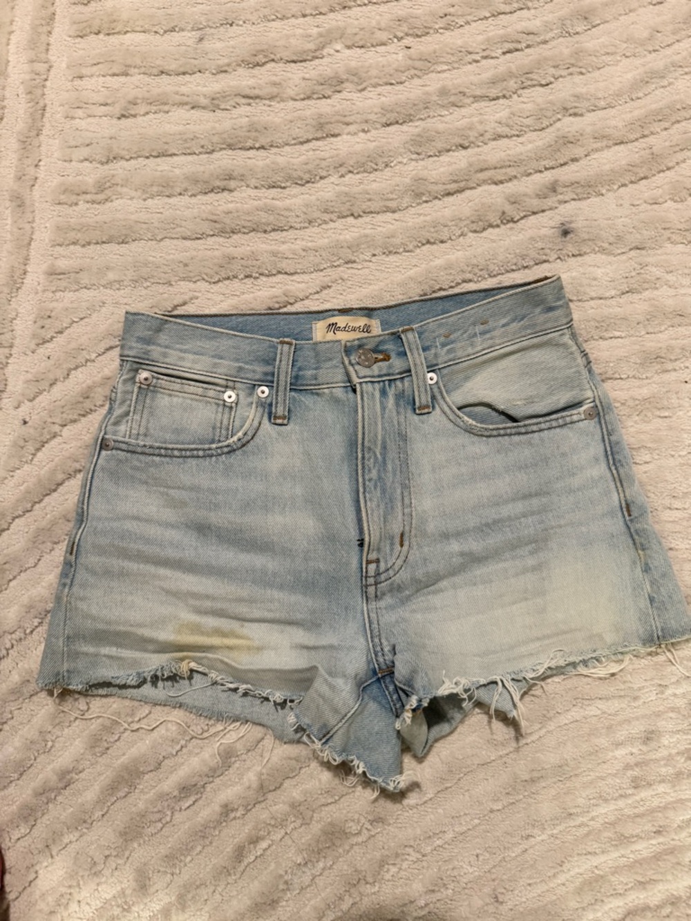 Madewell Faded Light Blue Denim Cutoff Shorts